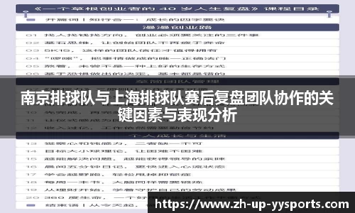 南京排球队与上海排球队赛后复盘团队协作的关键因素与表现分析